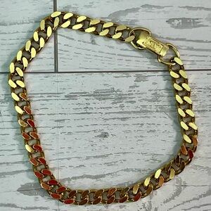 Vintage Artisan Gold Tone Chain Bracelet